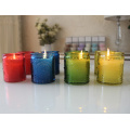 Hot sale various sprayed color glass candle holder candle jar